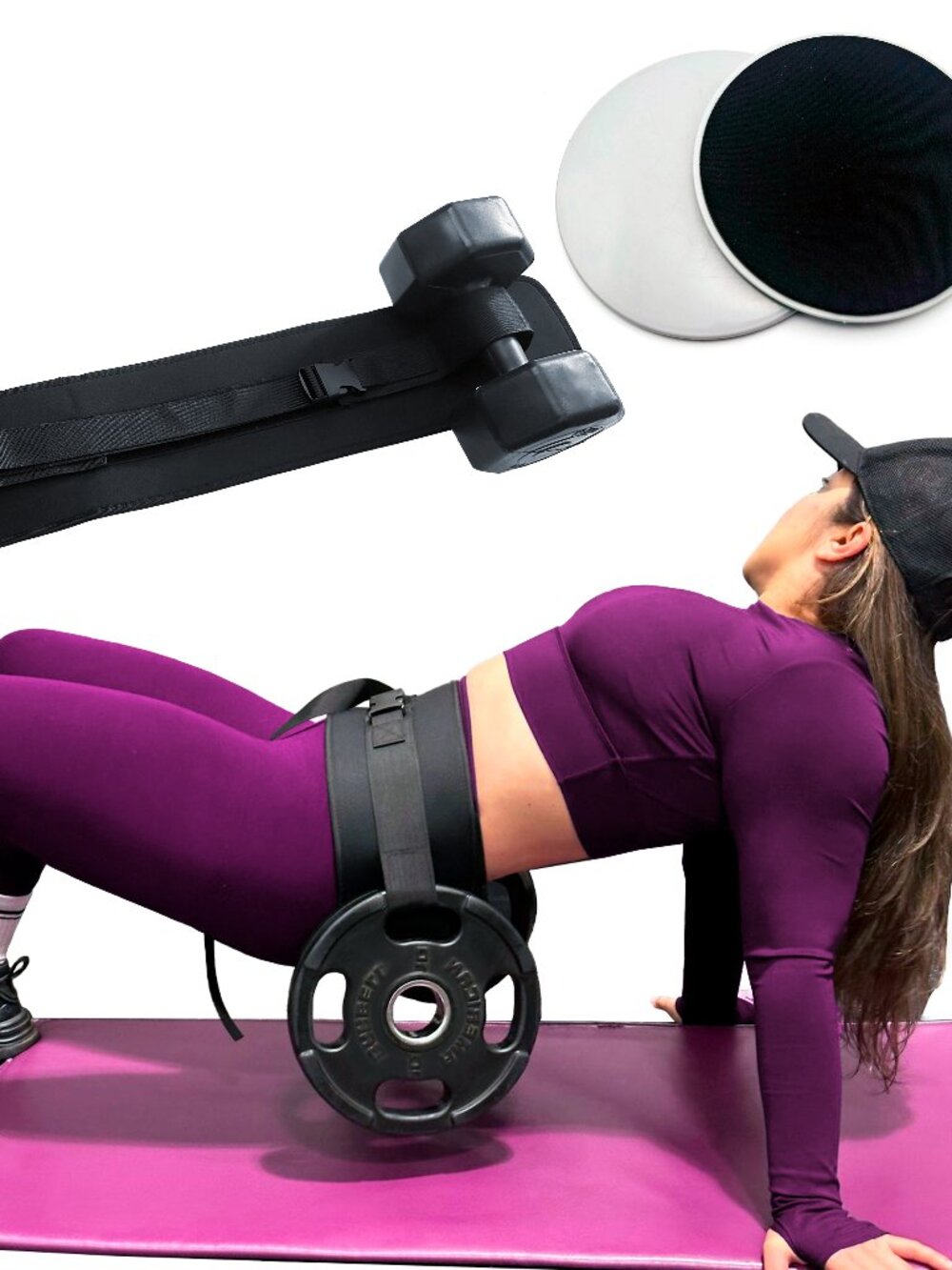 Kit 🍑 Hip Thrust Belt + Sliding Discs